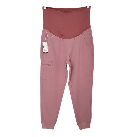 Figs Zamora High Wasited Maternity Jogger Scrub Pants Womens Size M Pink NWT - Picture 1 of 6